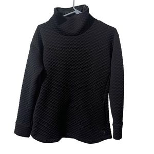New Balance‎ Sweater Women Small Black Turtle Neck Logo Embroidered Pullover